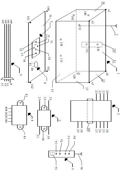 A three-phase high-power remote control socket