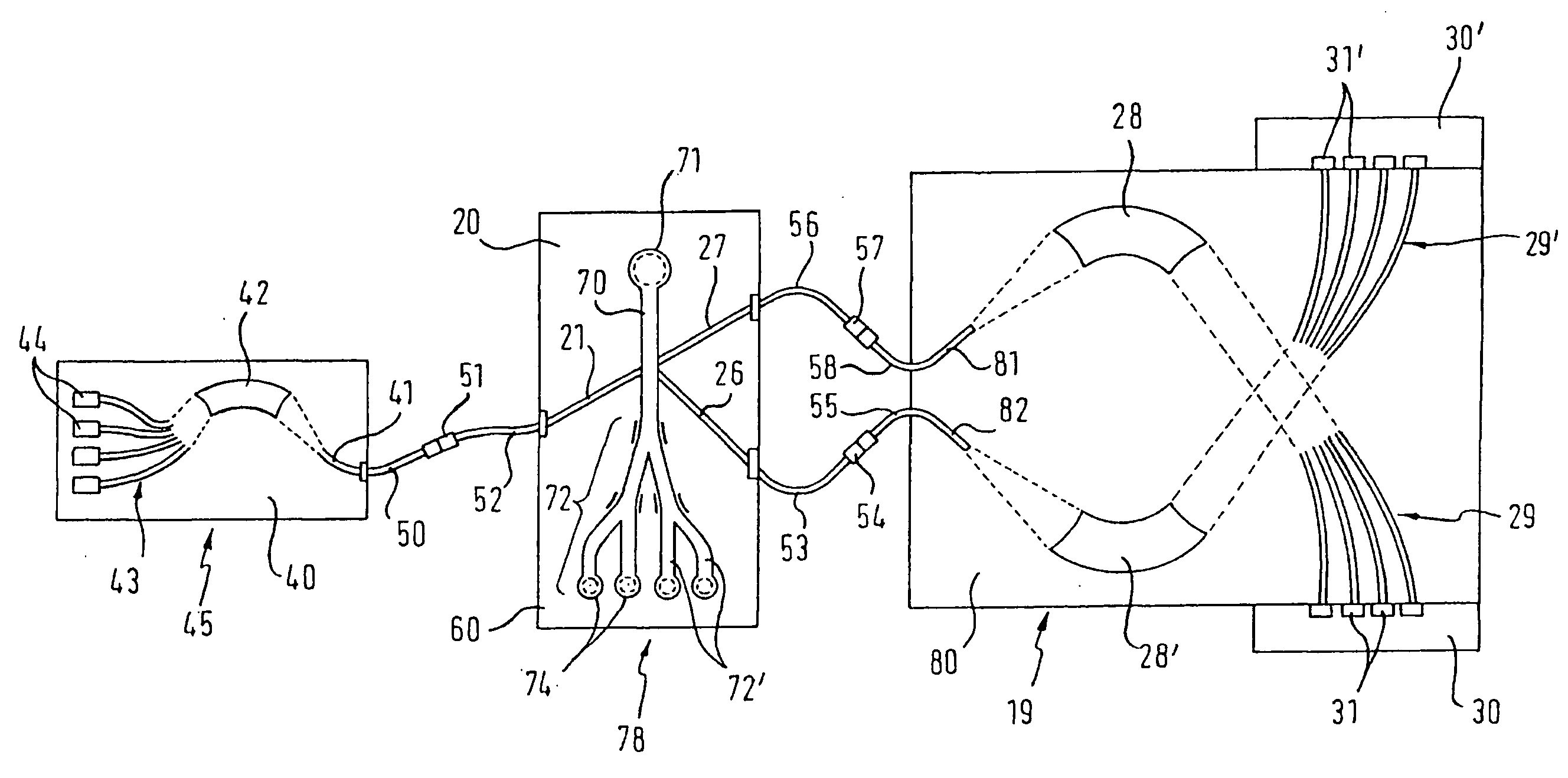 Device and method for invetigating analytes in liquid suspension or solution