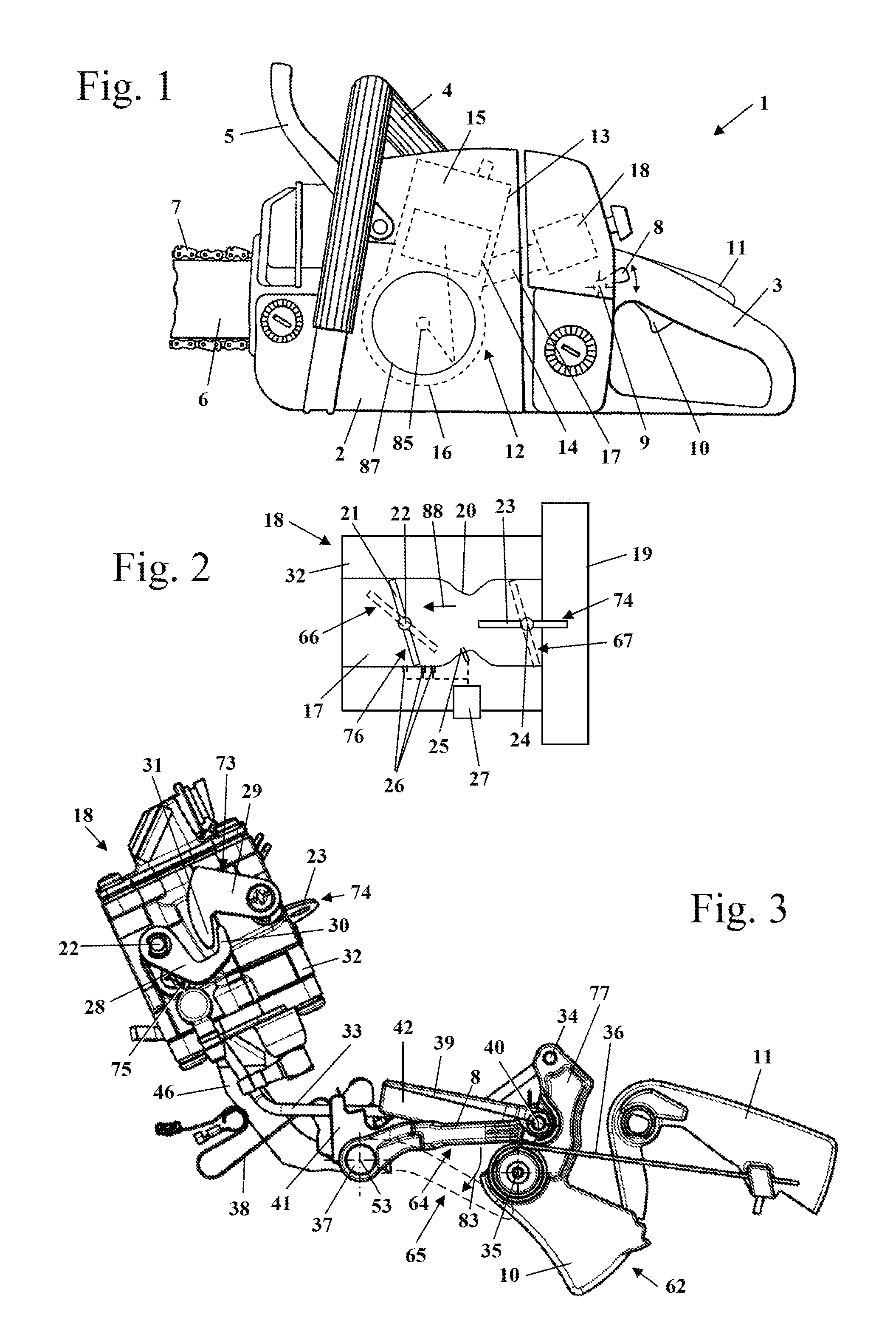Hand-held power tool with an internal combustion engine