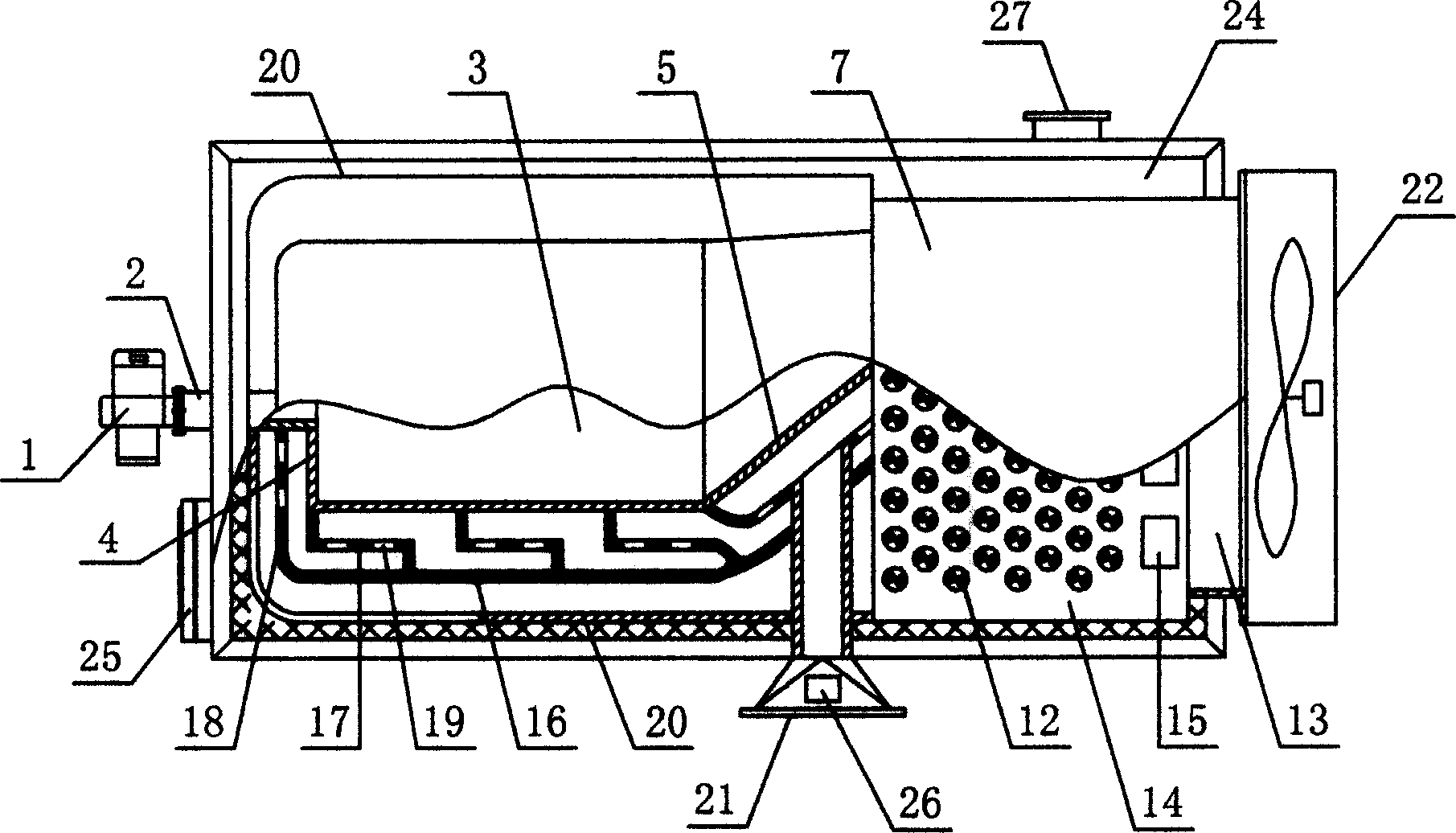 Fuel oil (gas) vertical radiation jet heat pipe heat-blast stove