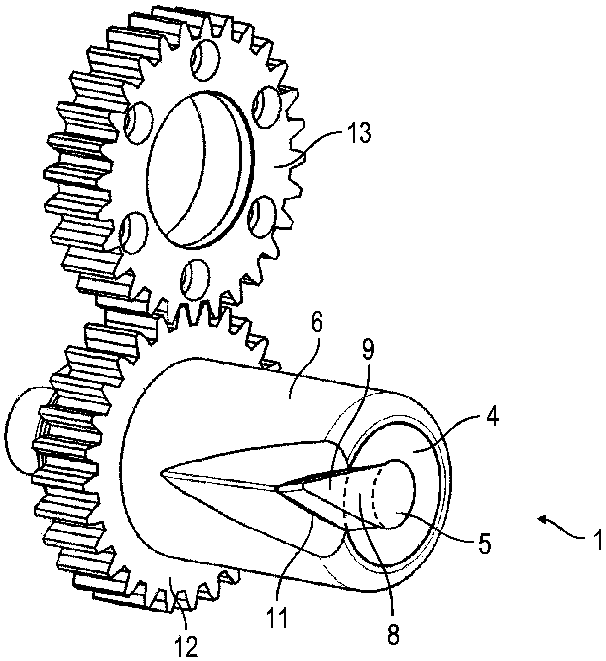 Applicator for the application of a high-viscosity material, exchangeable part therefor and corresponding operating method