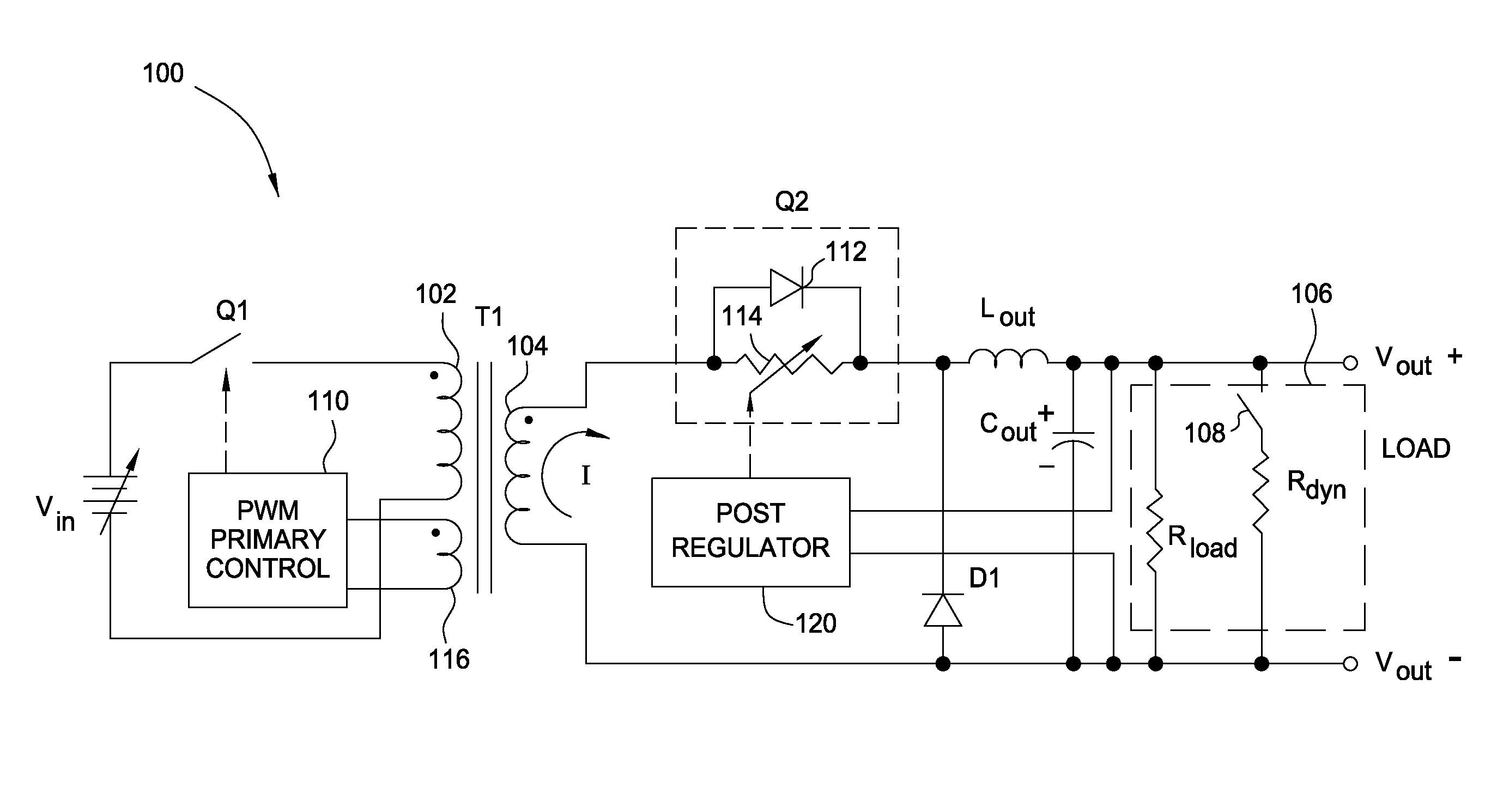 Synchronous rectifier post regulator