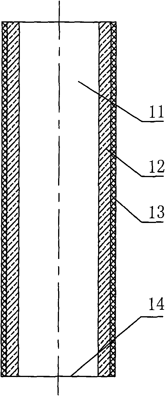 Pipe type membrane element and submerged membrane bioreactor