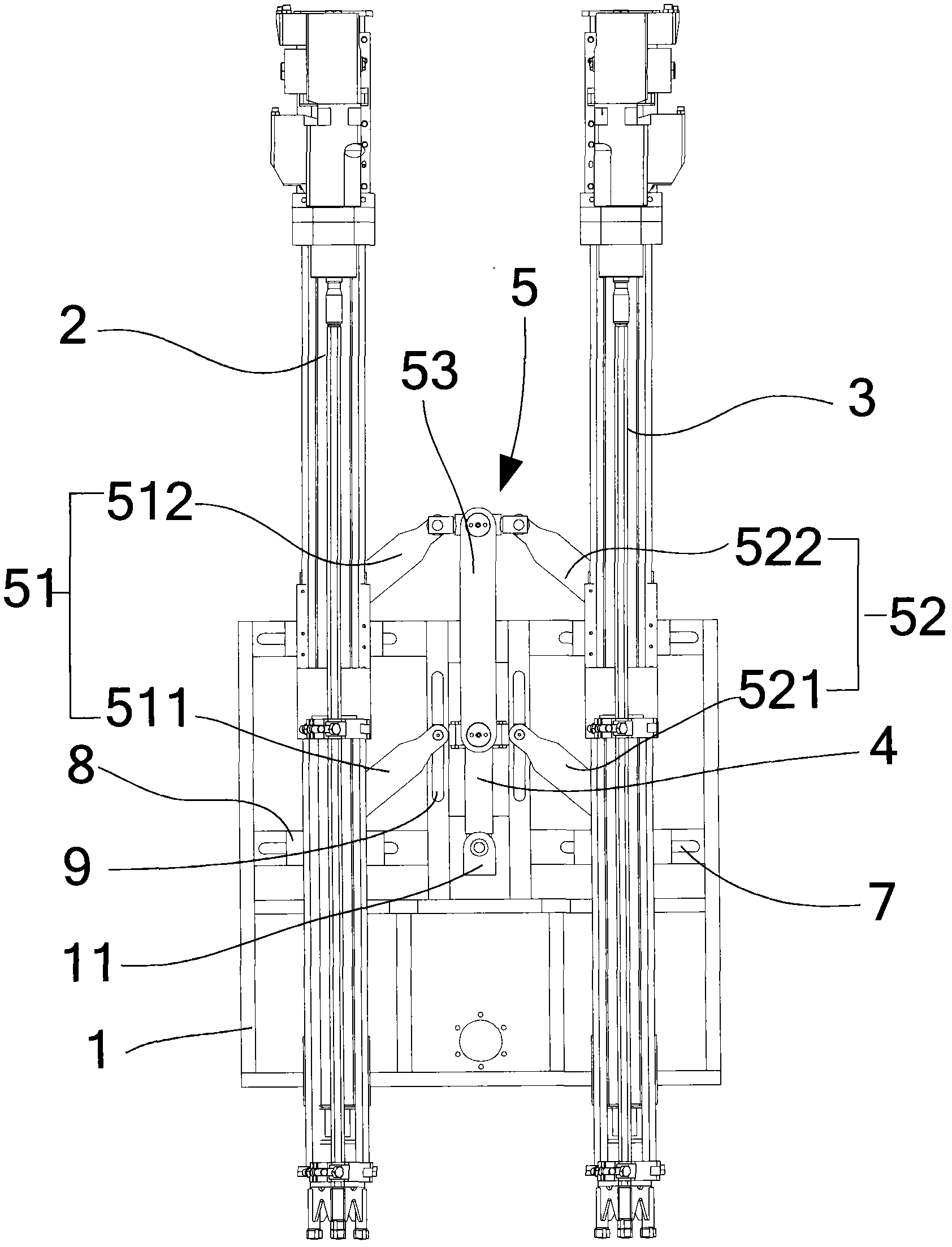 Hole-pitch-adjustable drilling device
