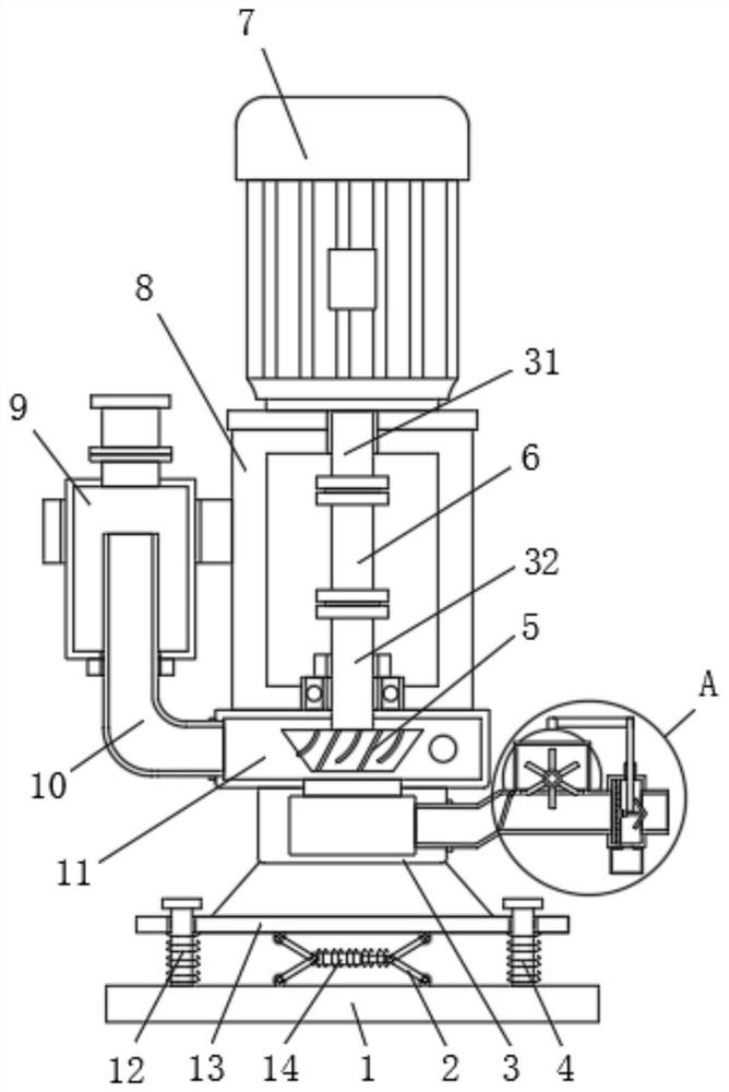 Marine low-vibration low-noise vertical self-priming centrifugal pump
