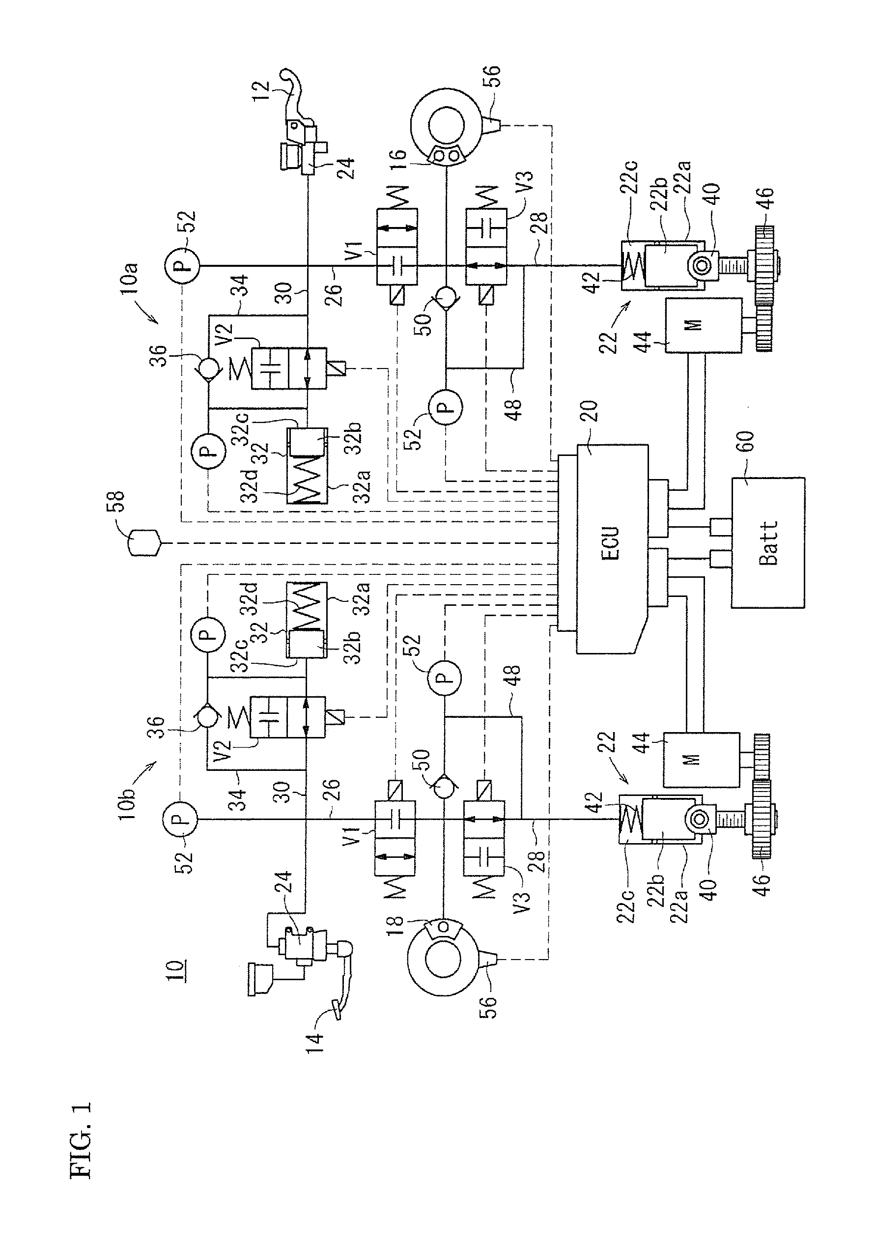 Brake device for a motorcycle
