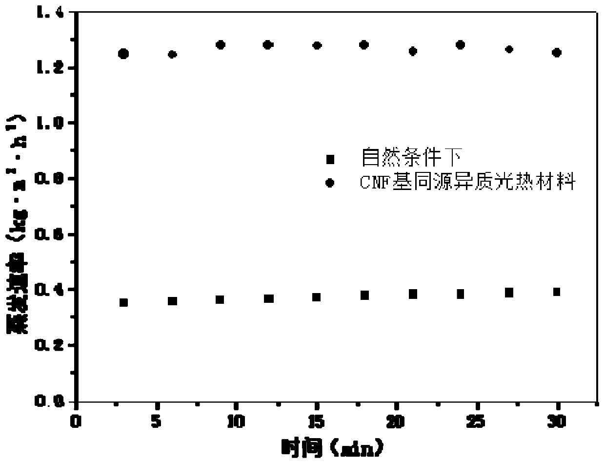 CNF-based homologous heterogeneous photo-thermal material for seawater desalination and preparation method thereof