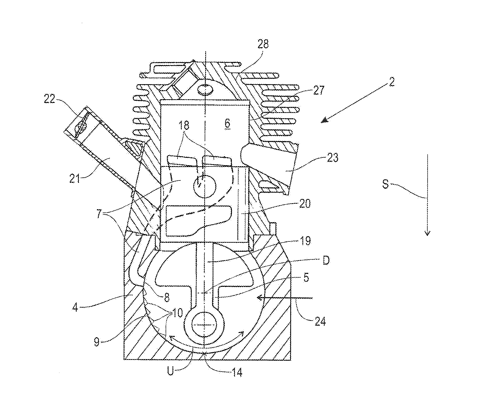 Internal combustion engine and hand-held power tool with internal combustion engine