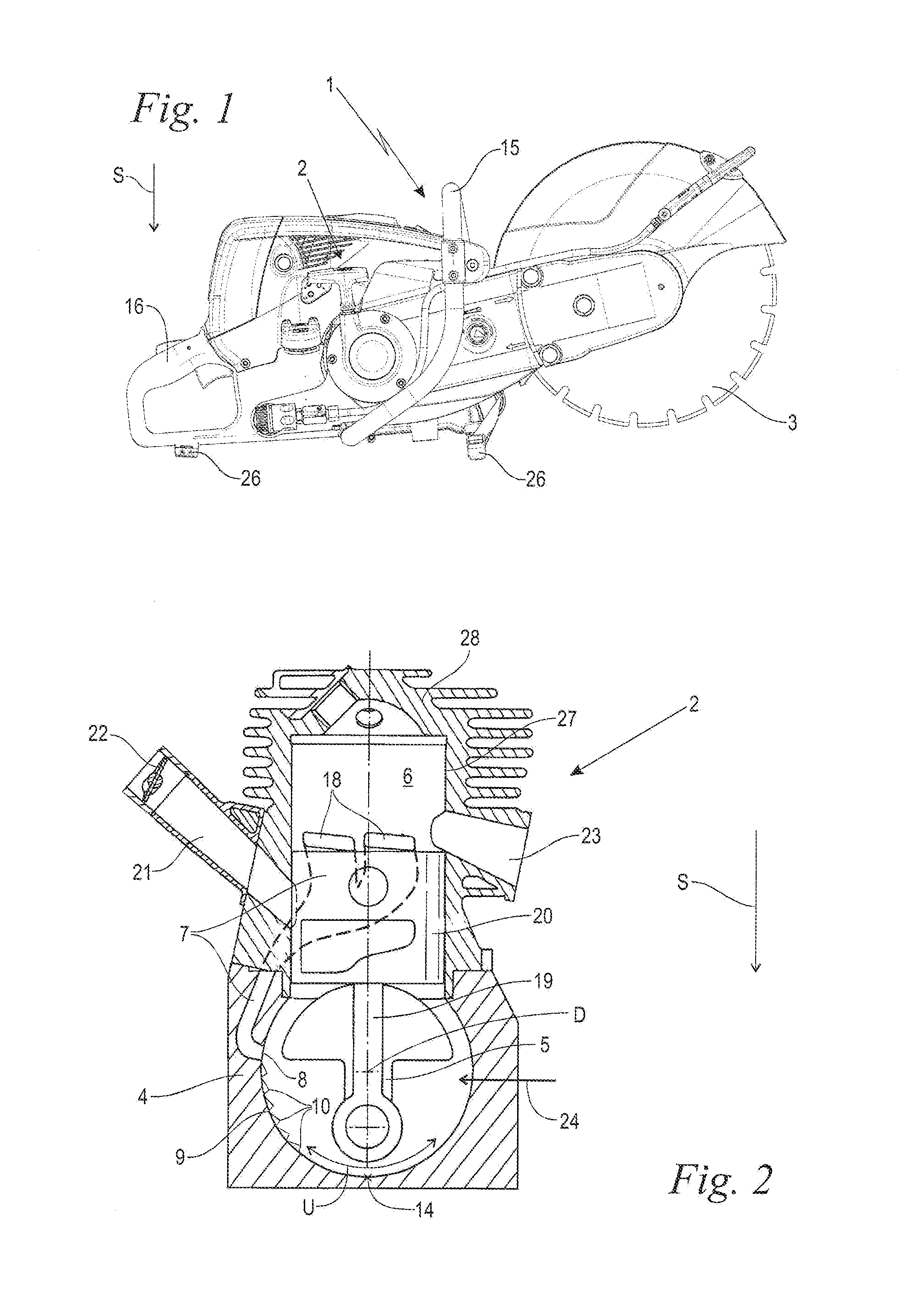 Internal combustion engine and hand-held power tool with internal combustion engine