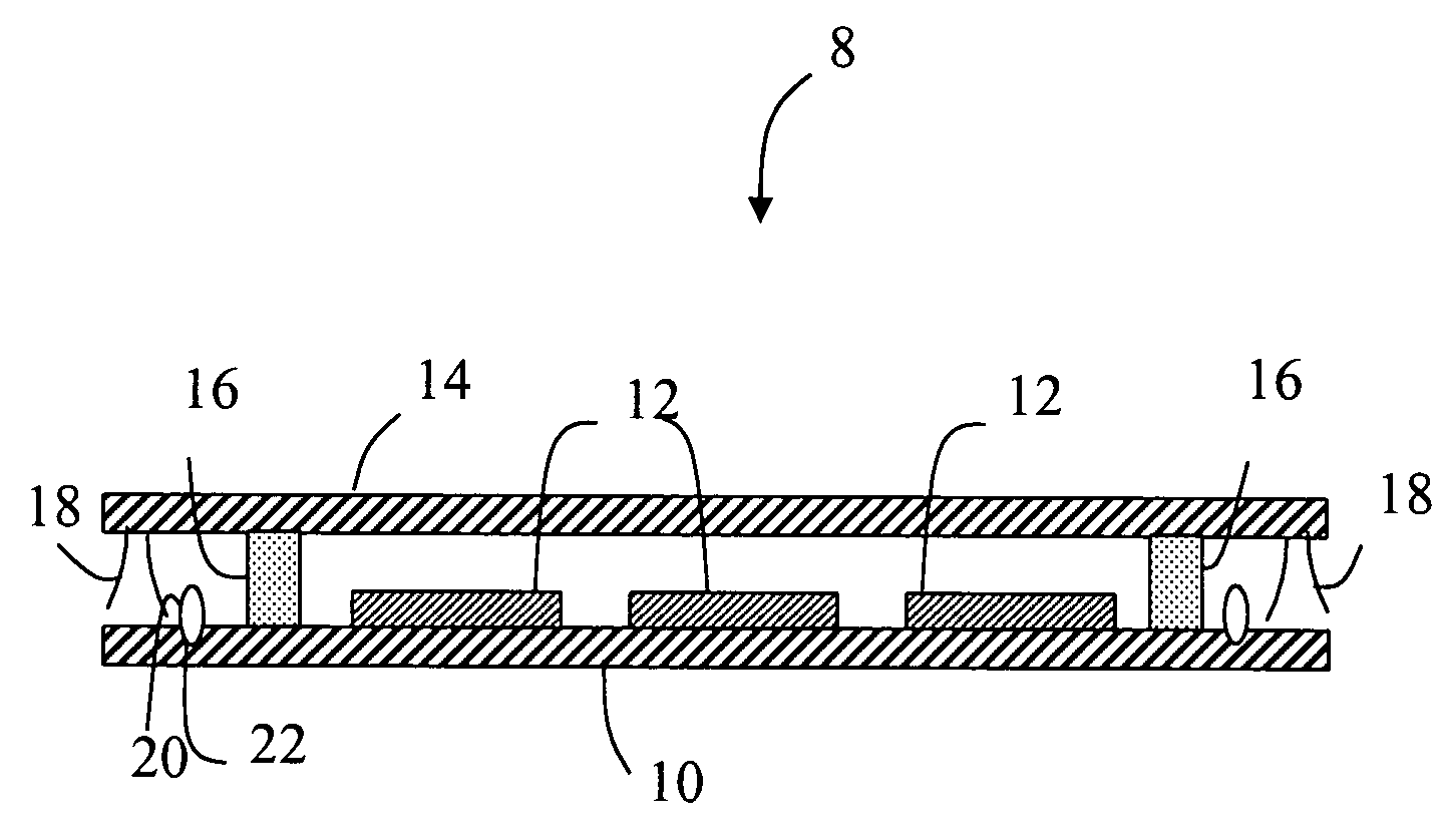 Method for forming a temporary hermetic seal for an OLED display device