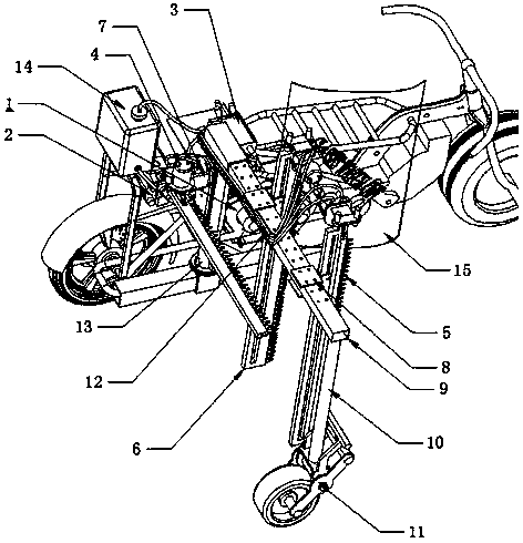 A small multi-directional adjustable bracket garden pruning vehicle