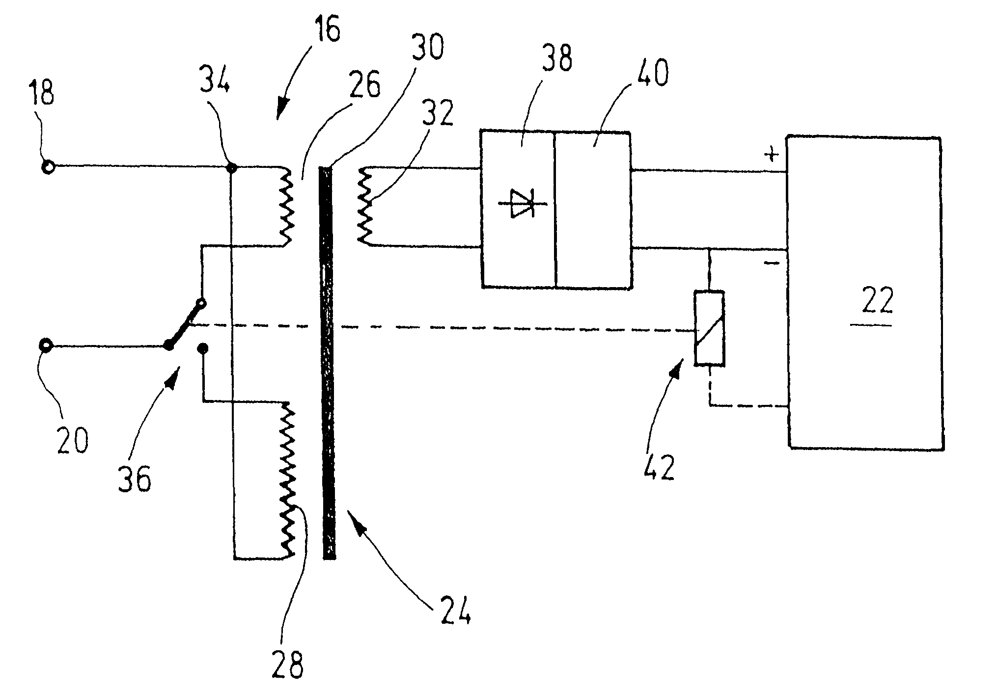 Circuit system for connecting an electrical consumer with an alternating-voltage source