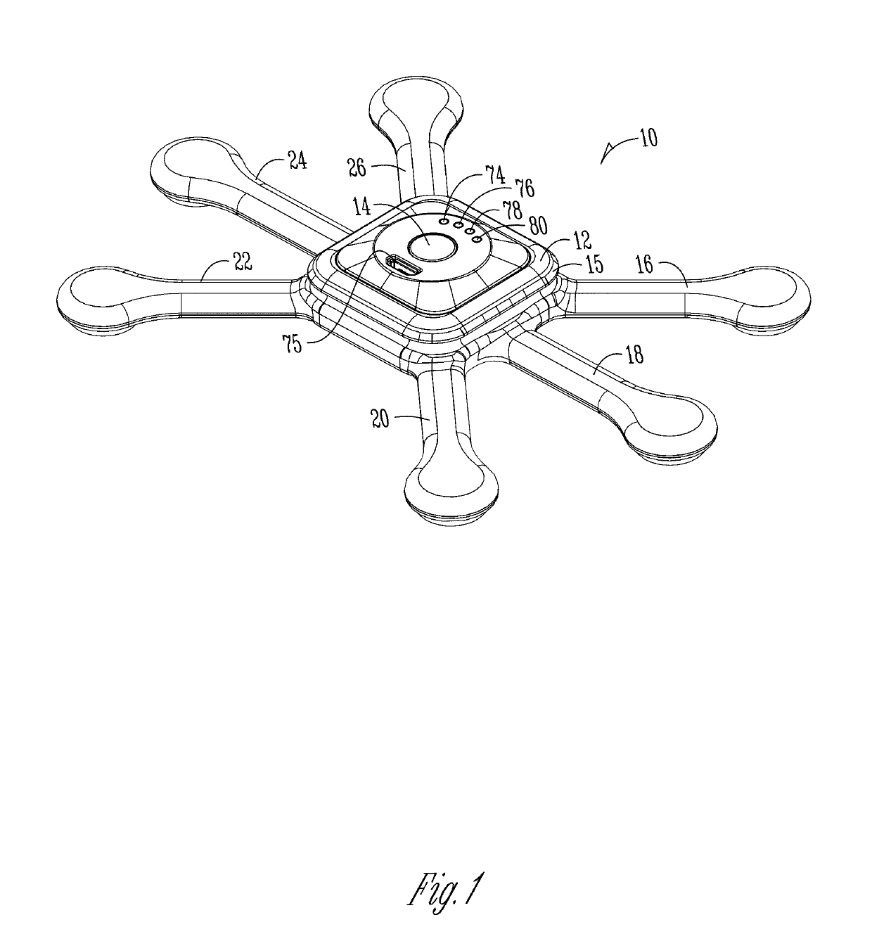 Flexible vibration module for snap in attachment to a grommet embedded in a compression wrap