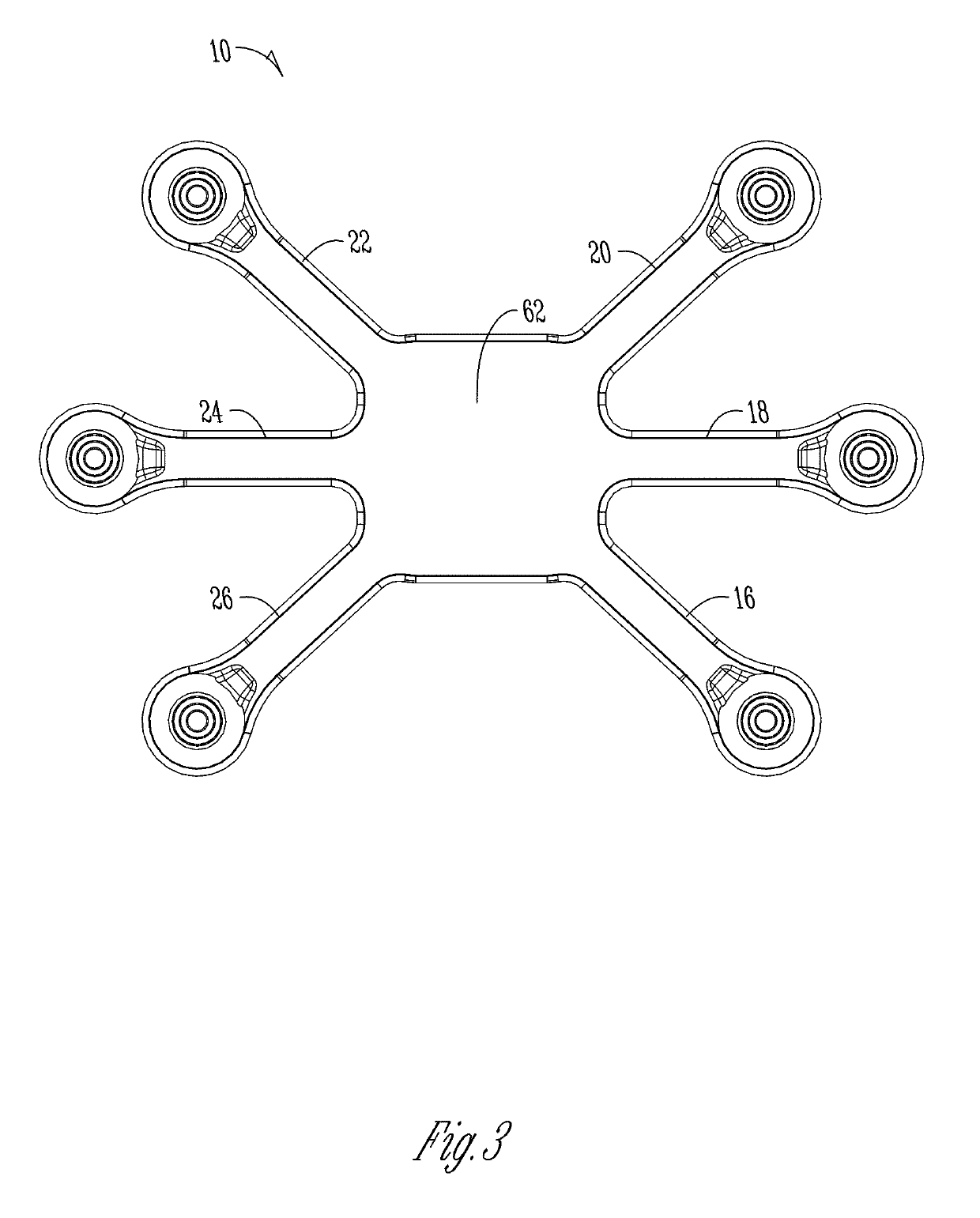 Flexible vibration module for snap in attachment to a grommet embedded in a compression wrap