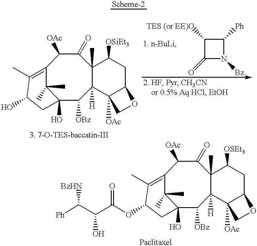 Semi-synthesis of paclitaxel using dialkyldichlorosilanes