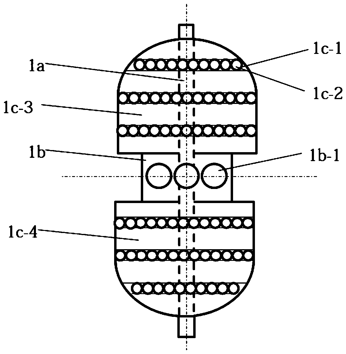 Gyrating device for transmission, transmission device with same and transmission method