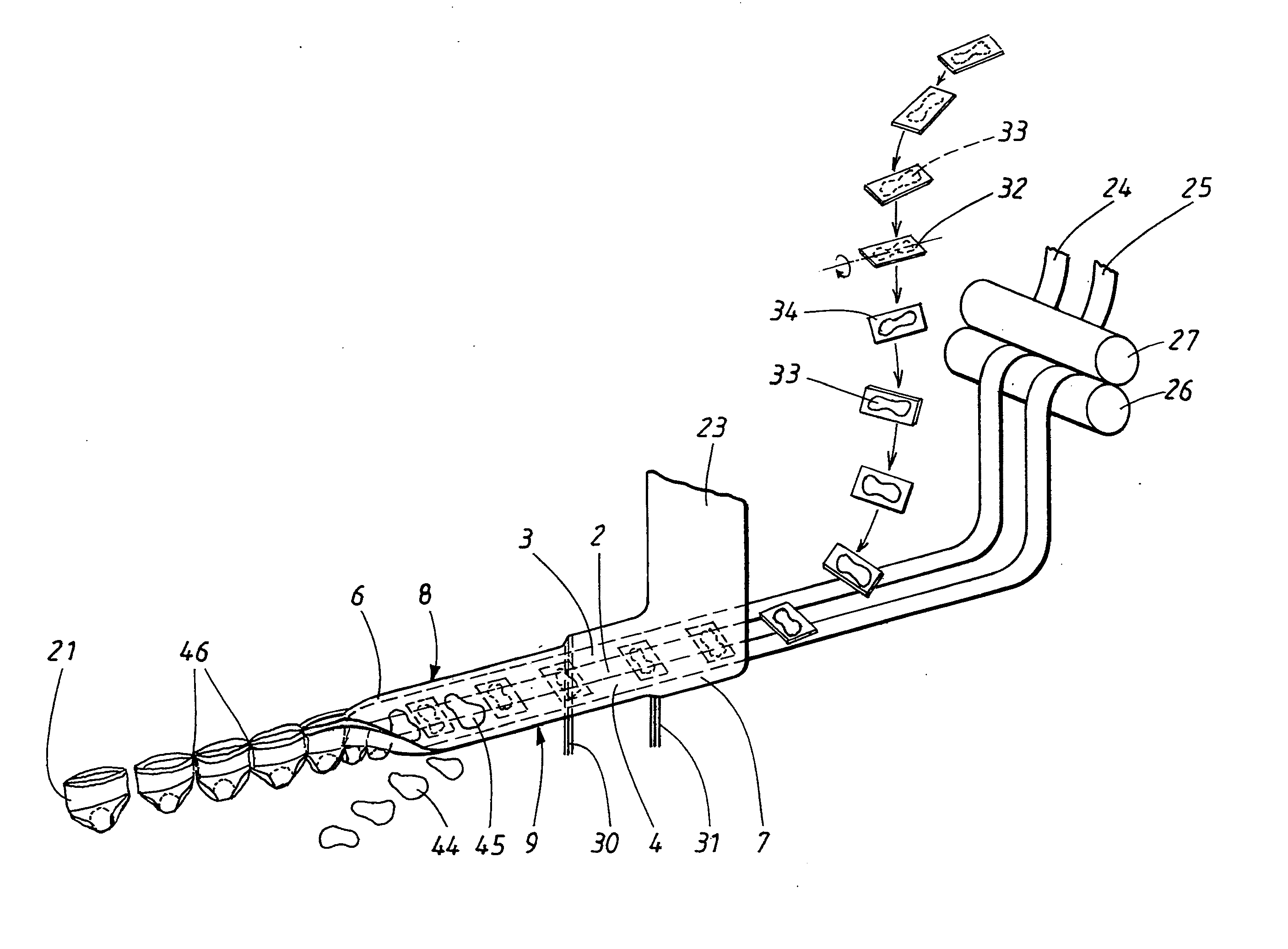 Method of producing an absorbent garment, and an absorbent garment produced according to the method