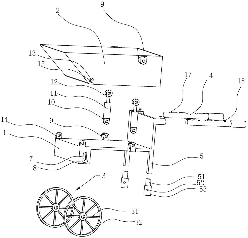 A shock-absorbing and easy-unloading construction engineering trolley