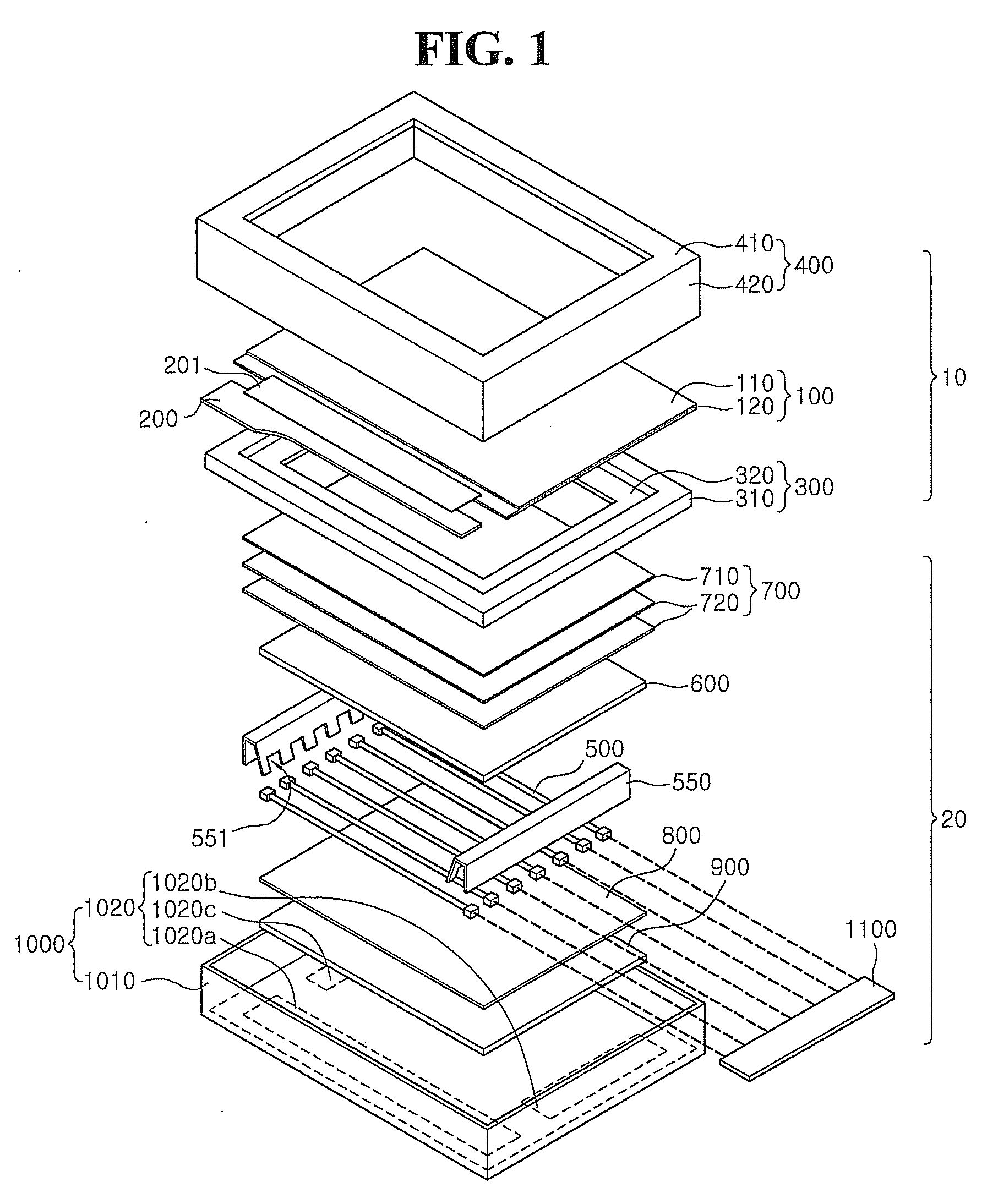 Receiving member, display having the same, and method thereof
