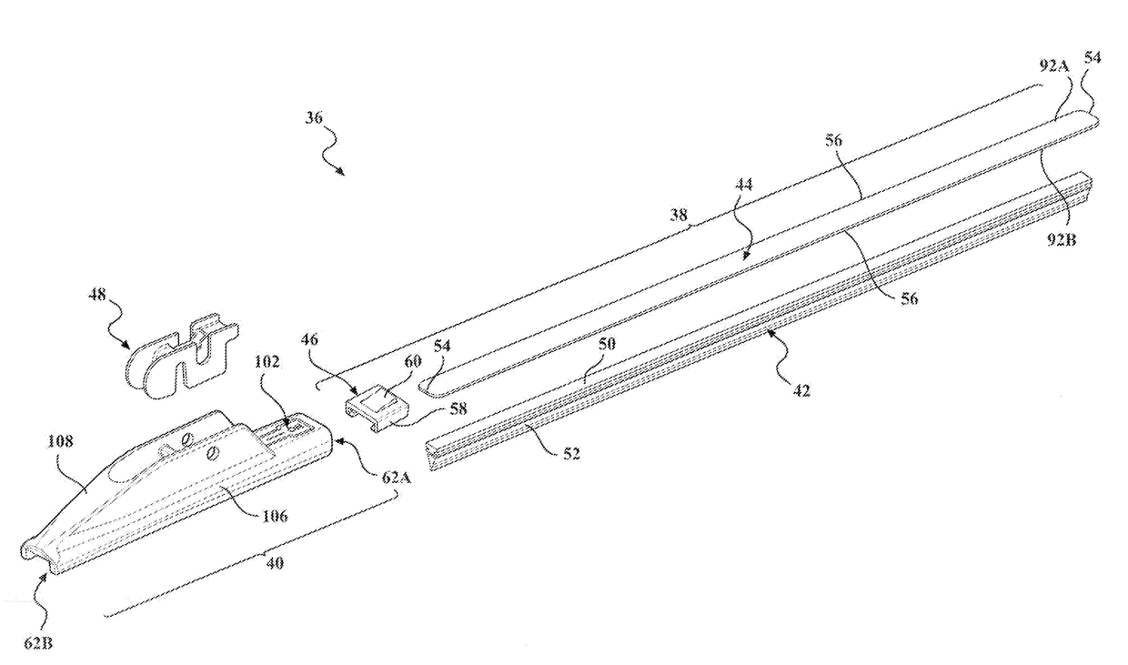 Refillable Wiper Blade With Refill Subassembly