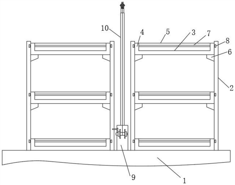 Fire-fighting and fire-proof separation device between connected vertical lifting garages