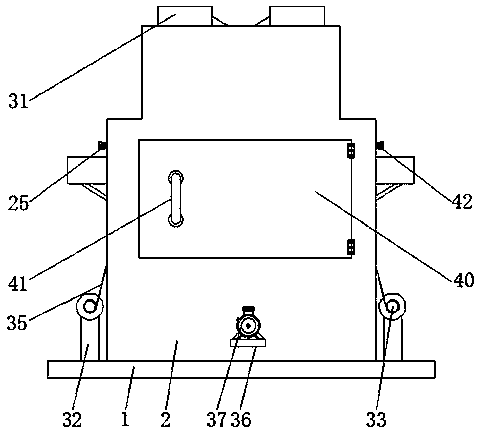Box type printing and dyeing device for spinning