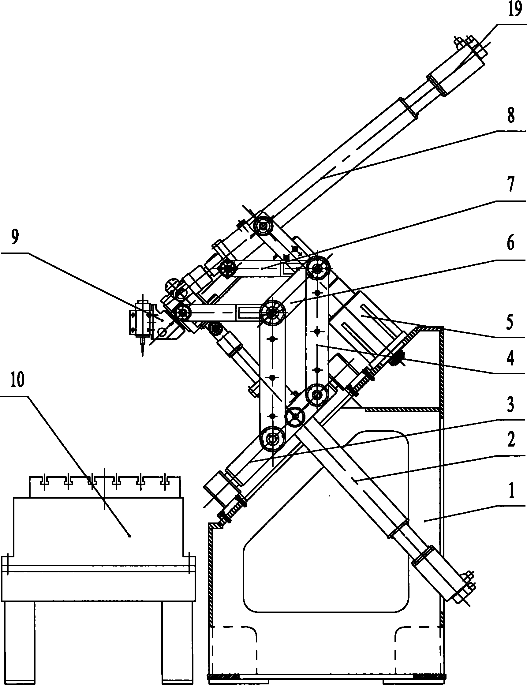 Three-chain parallel machine tool