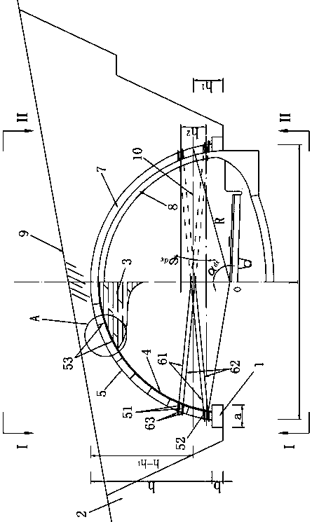 Tie-rod structure and construction method of tunnel cover excavation method of soil arch tire formwork in mountainous area