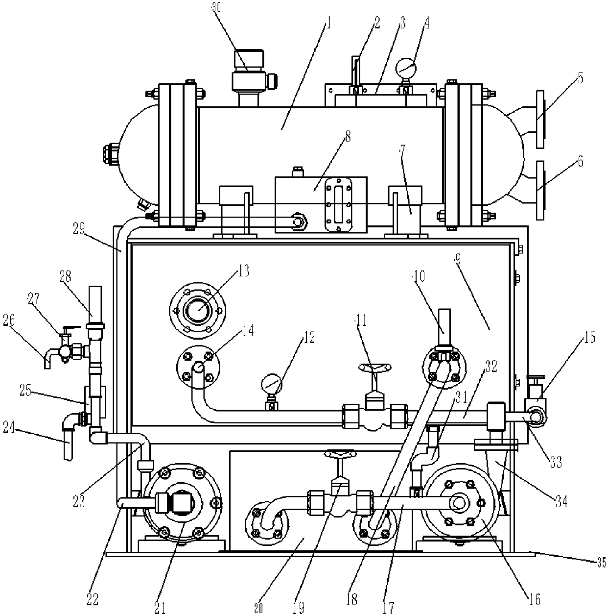 Compact type distillation-process seawater desalting device