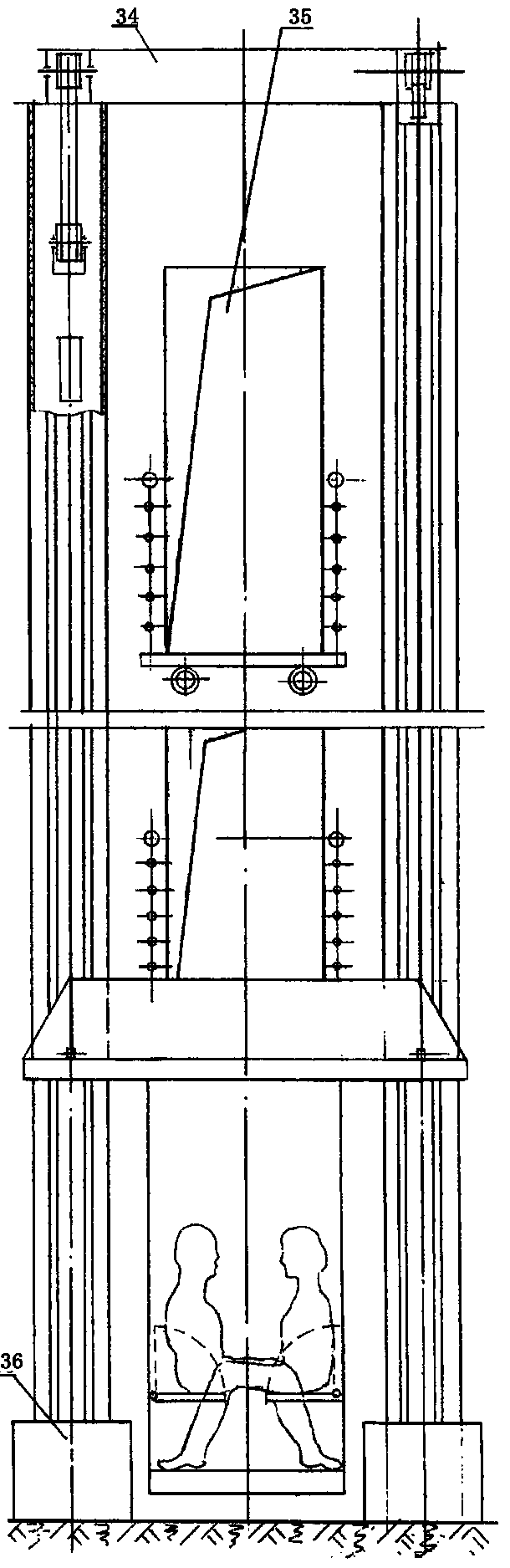 Safe and practical elevator for middle-aged and aged people without car shaft and machine room