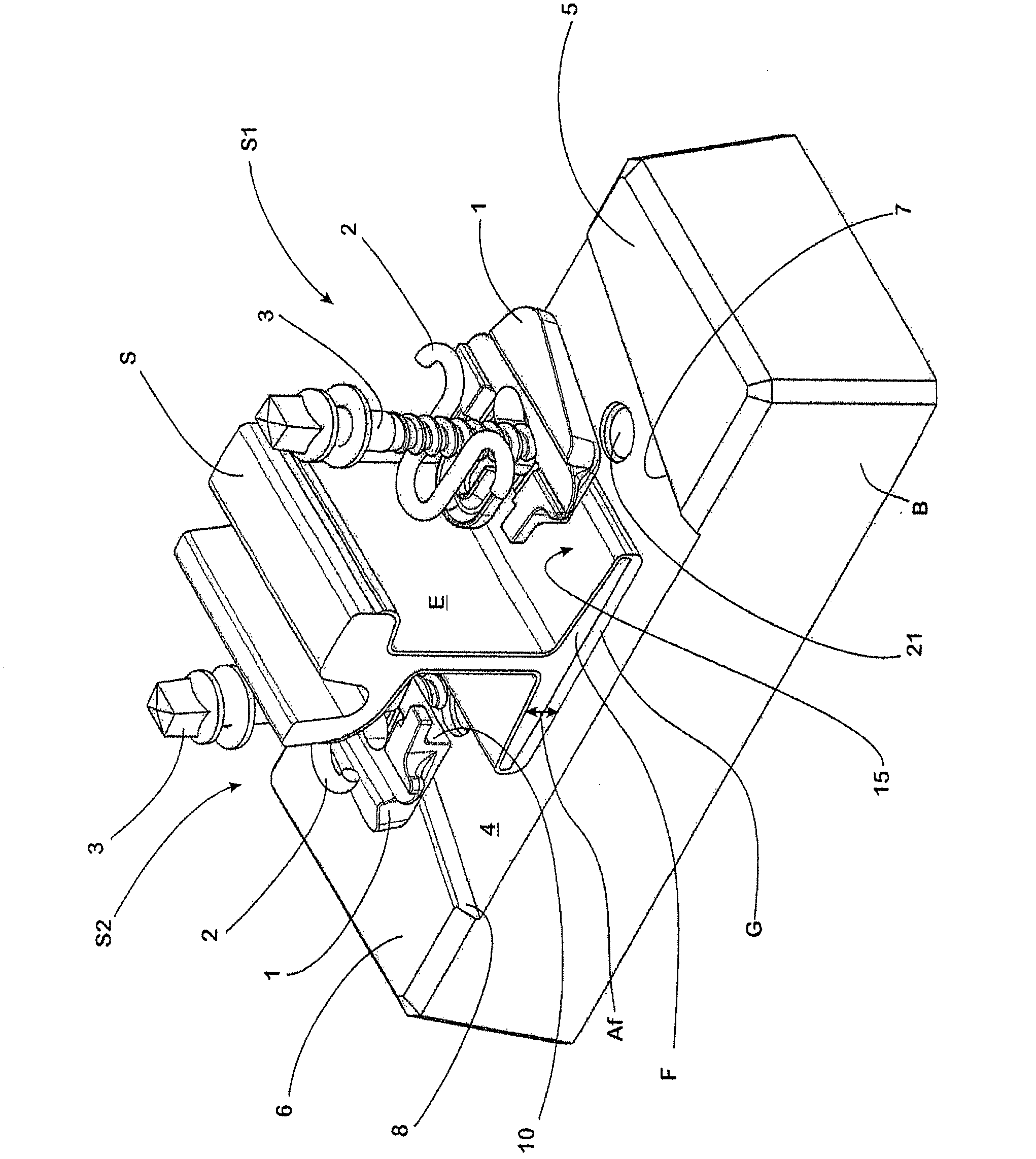 System for securing a rail and securing a rail