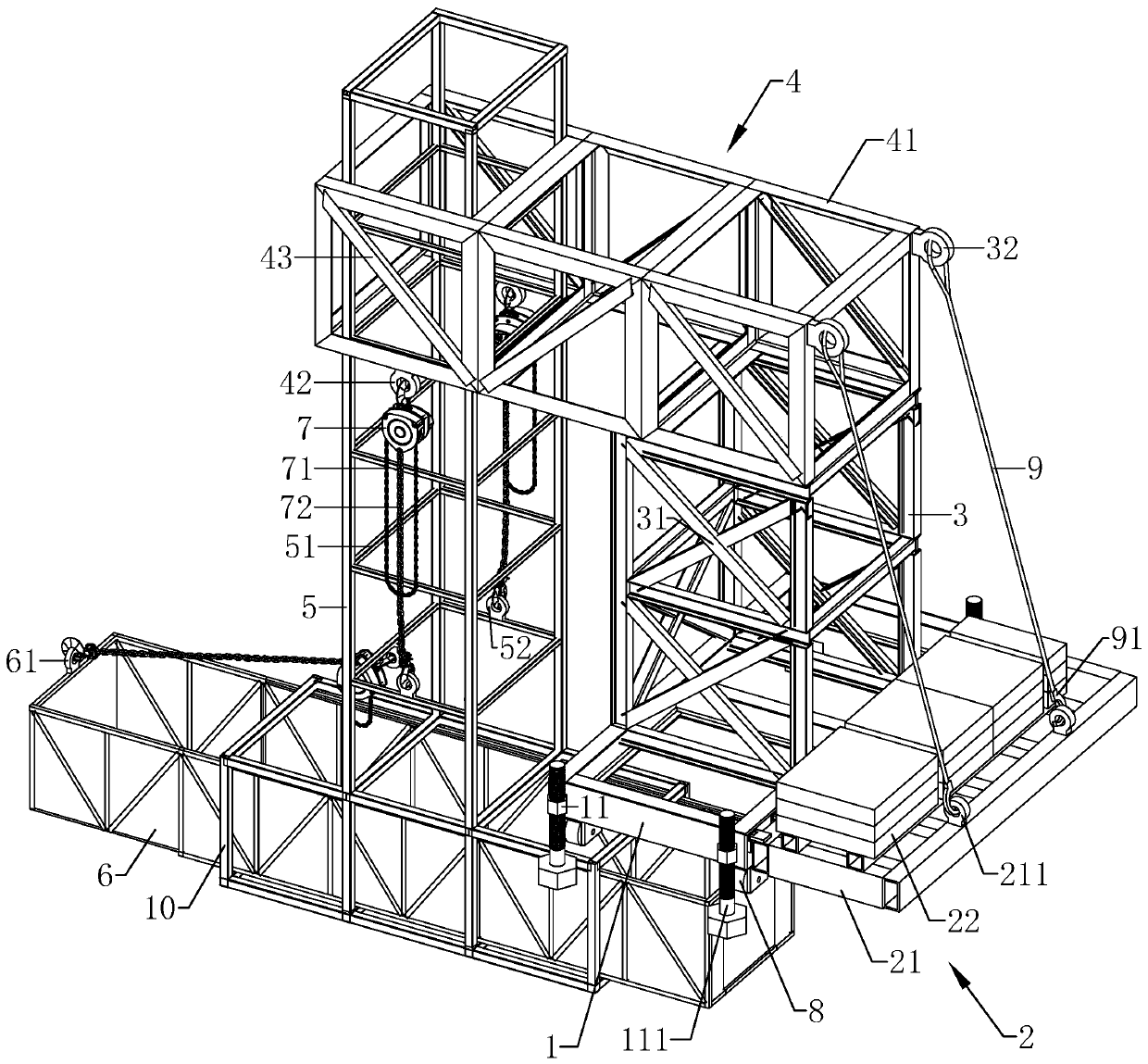 Simple bridge-accompanied detection vehicle