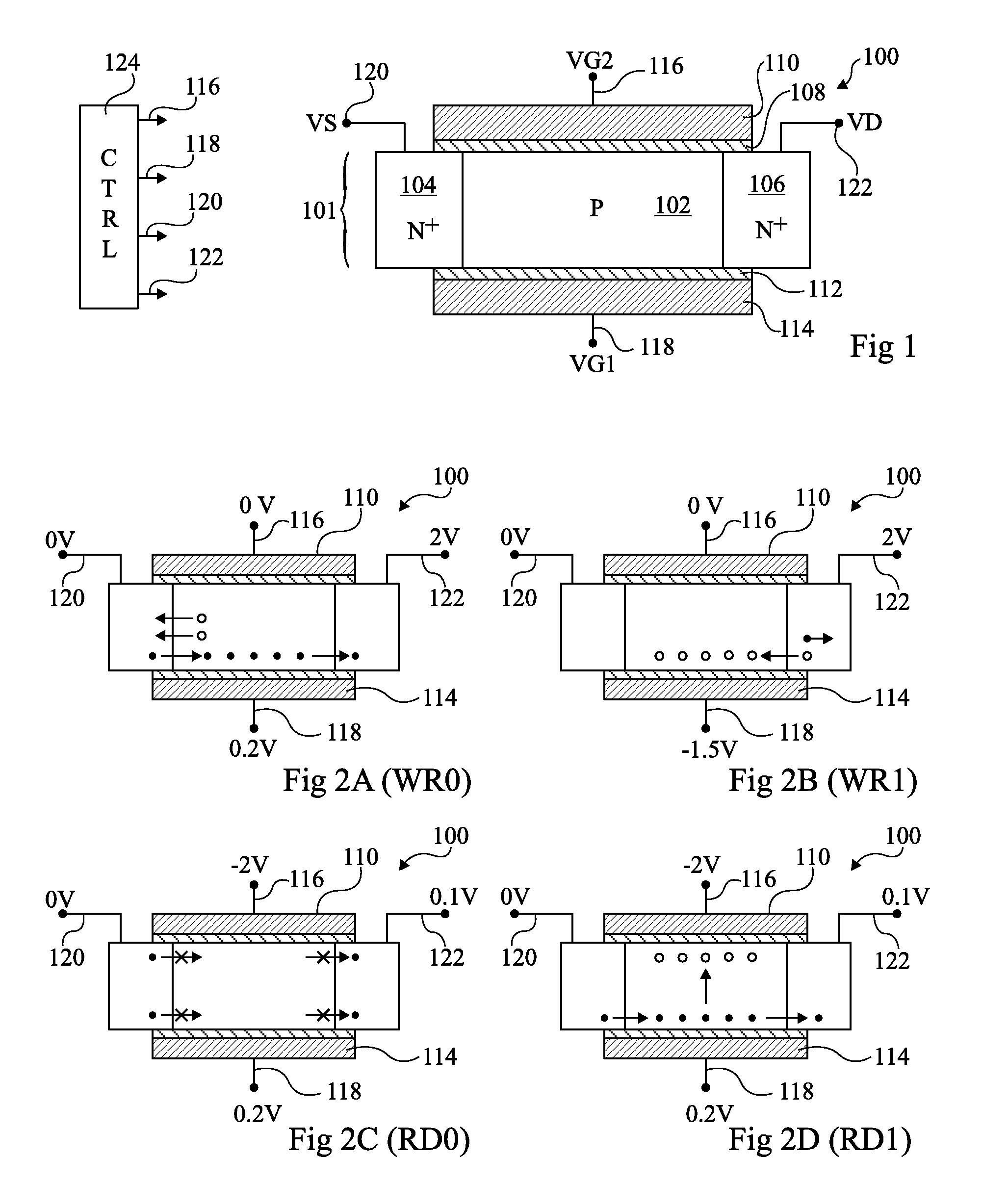 Double-gate floating-body memory device