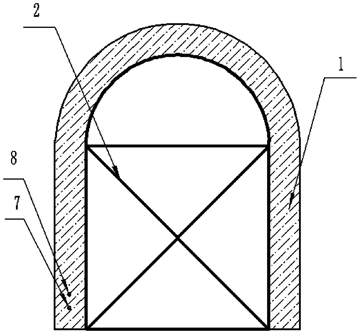 Combined rapid plugging device based on arched roadway