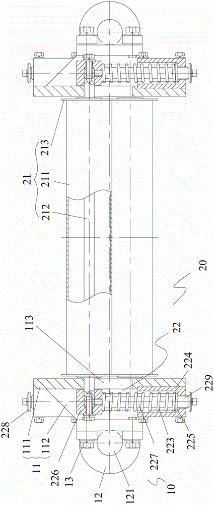 Rope tensioning device and crane with same