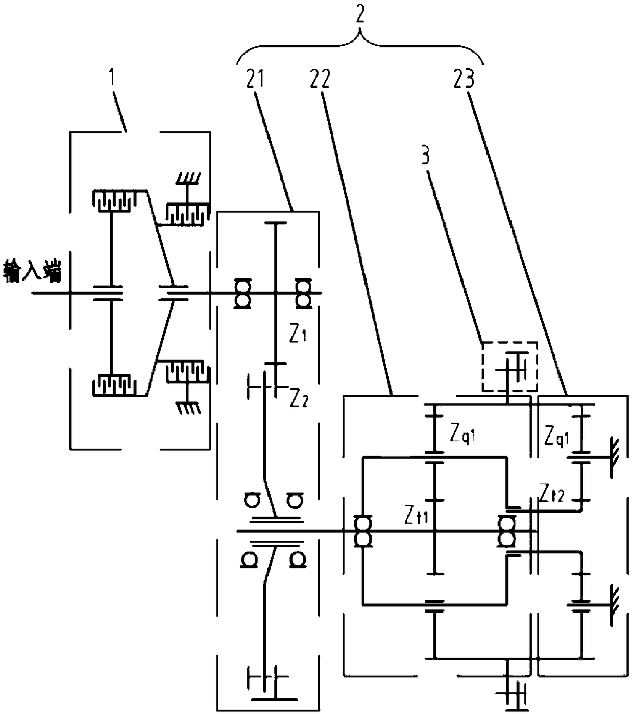 Final transmission structure, bulldozer and turning control method