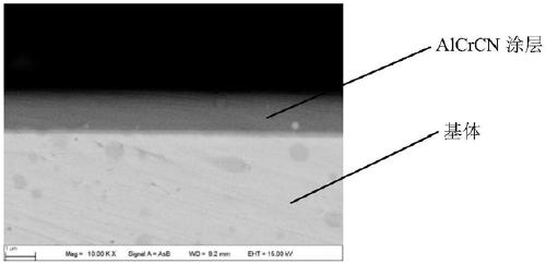 Method for preparing AlCrCN coating on surface of cold working die steel