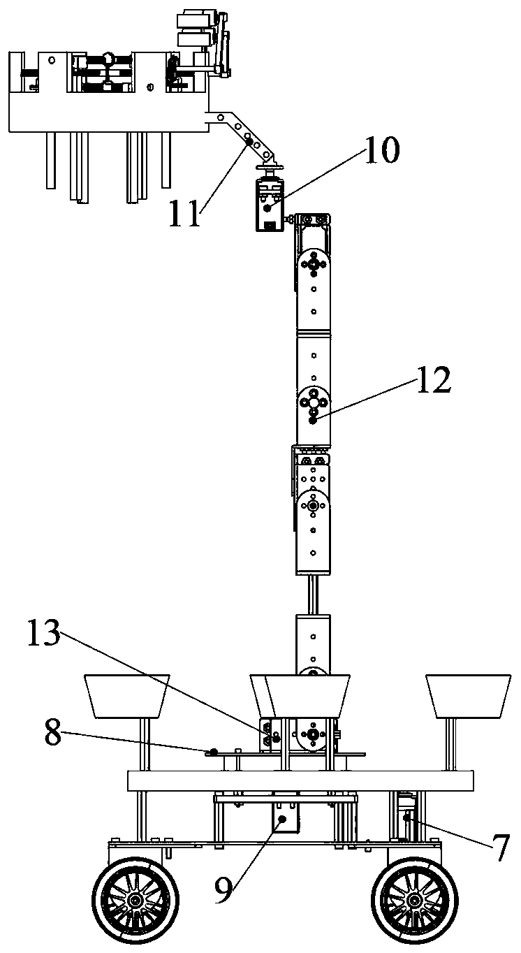 Logistics palletizing truck with multiple clamping surfaces and carrying palletizing method thereof