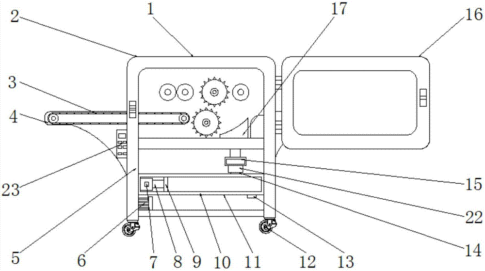 Log squarer with saw dust collecting and drying functions