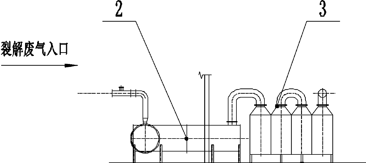 Waste lithium battery cracking waste gas purification system