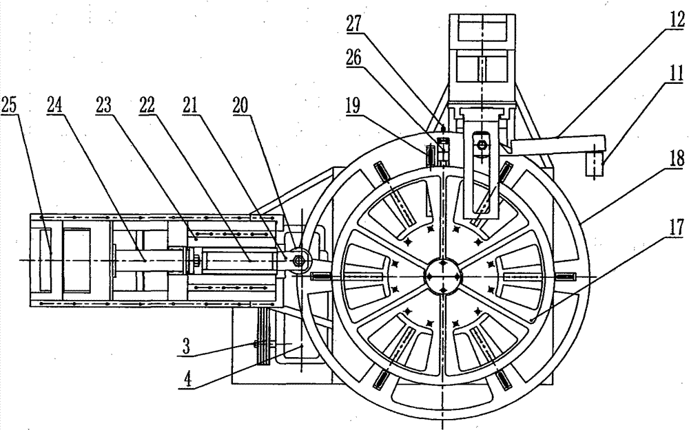 Horizontal flange blank hot coiling machine