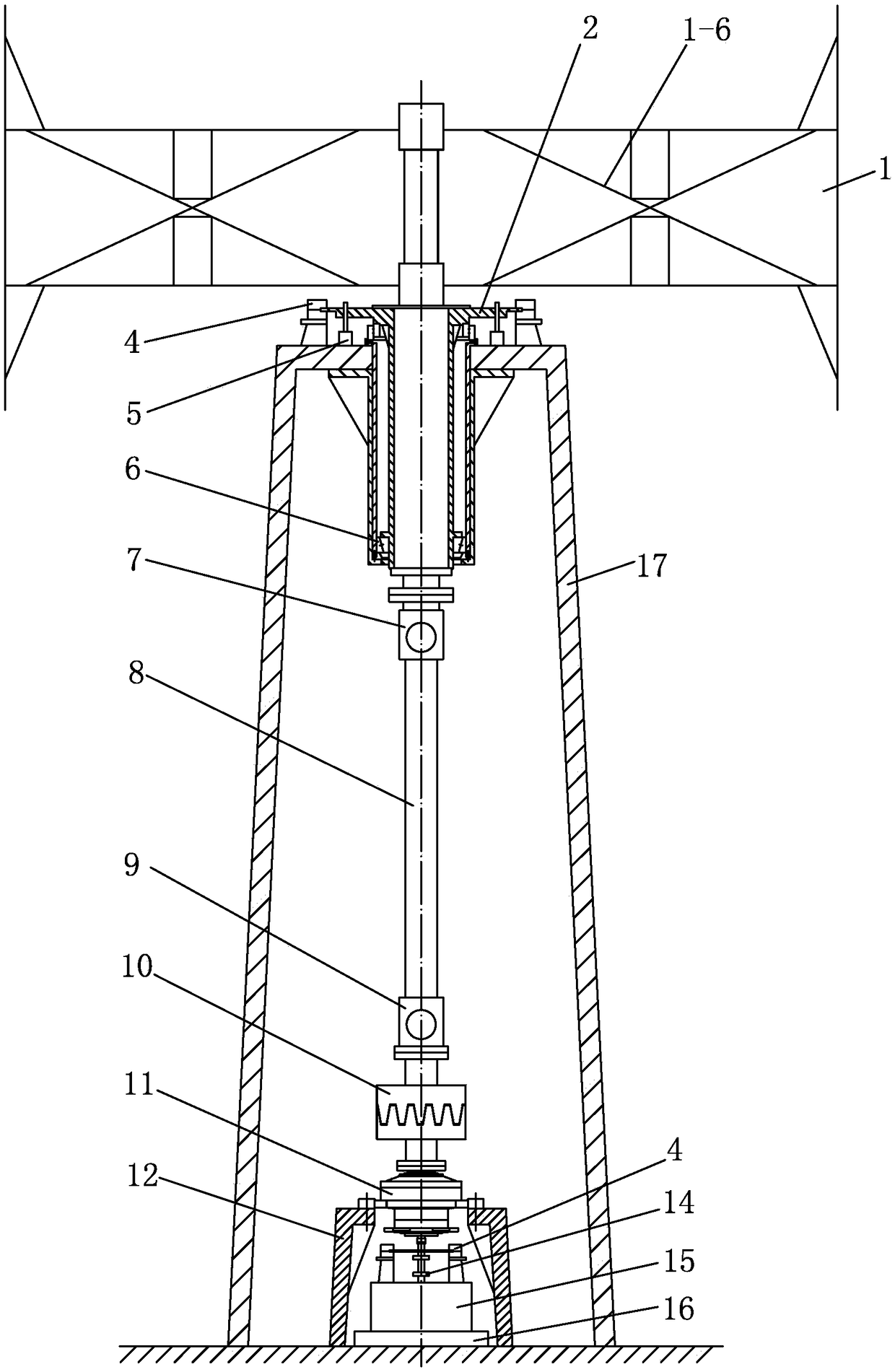 A vertical shaft clutch type wind power generation device
