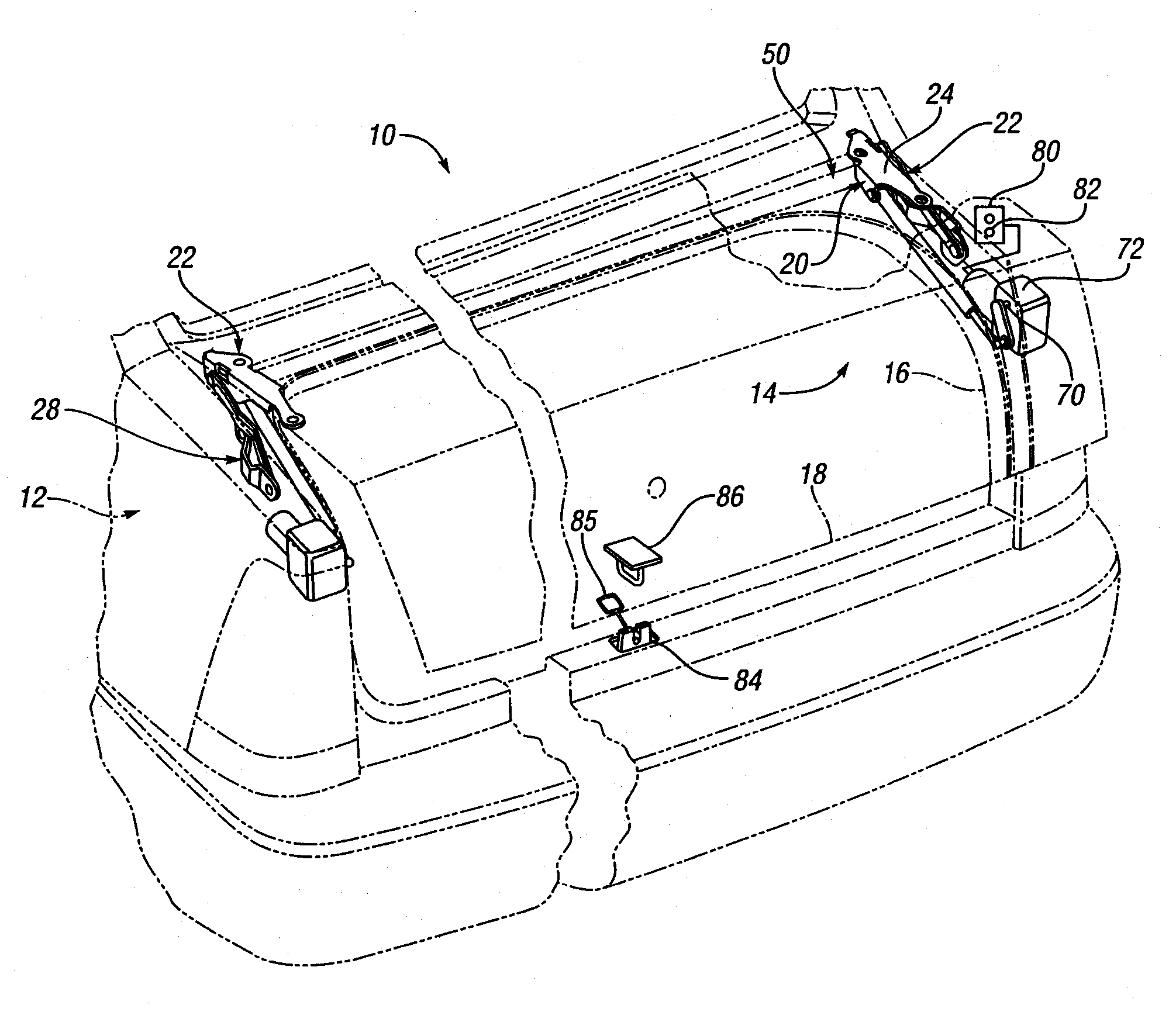 Decklid hinge with motor to automate opening and closing