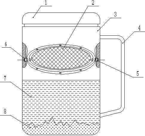 Detachable rotating filtering net type teacup