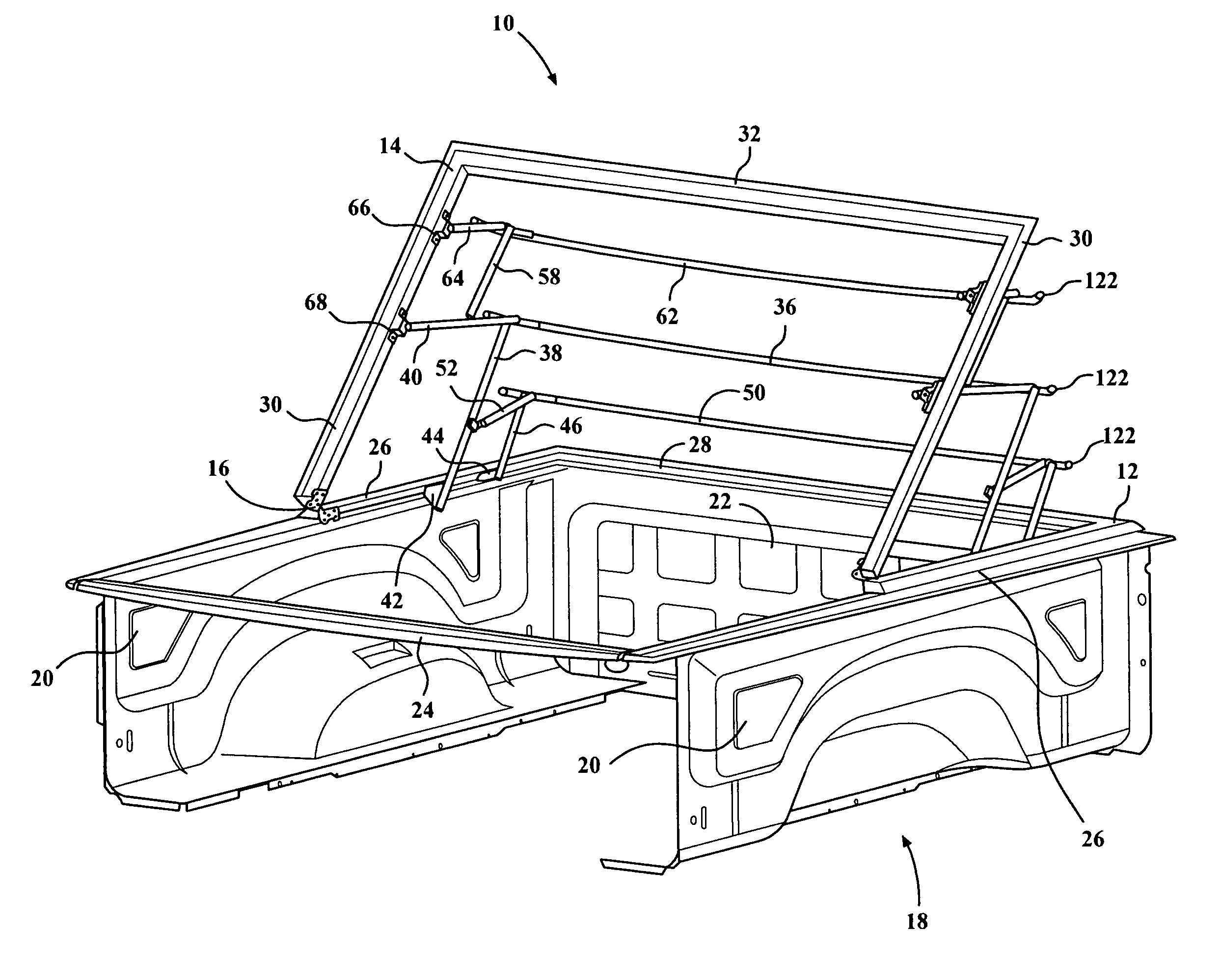Bi-fold tonneau moving center hinge