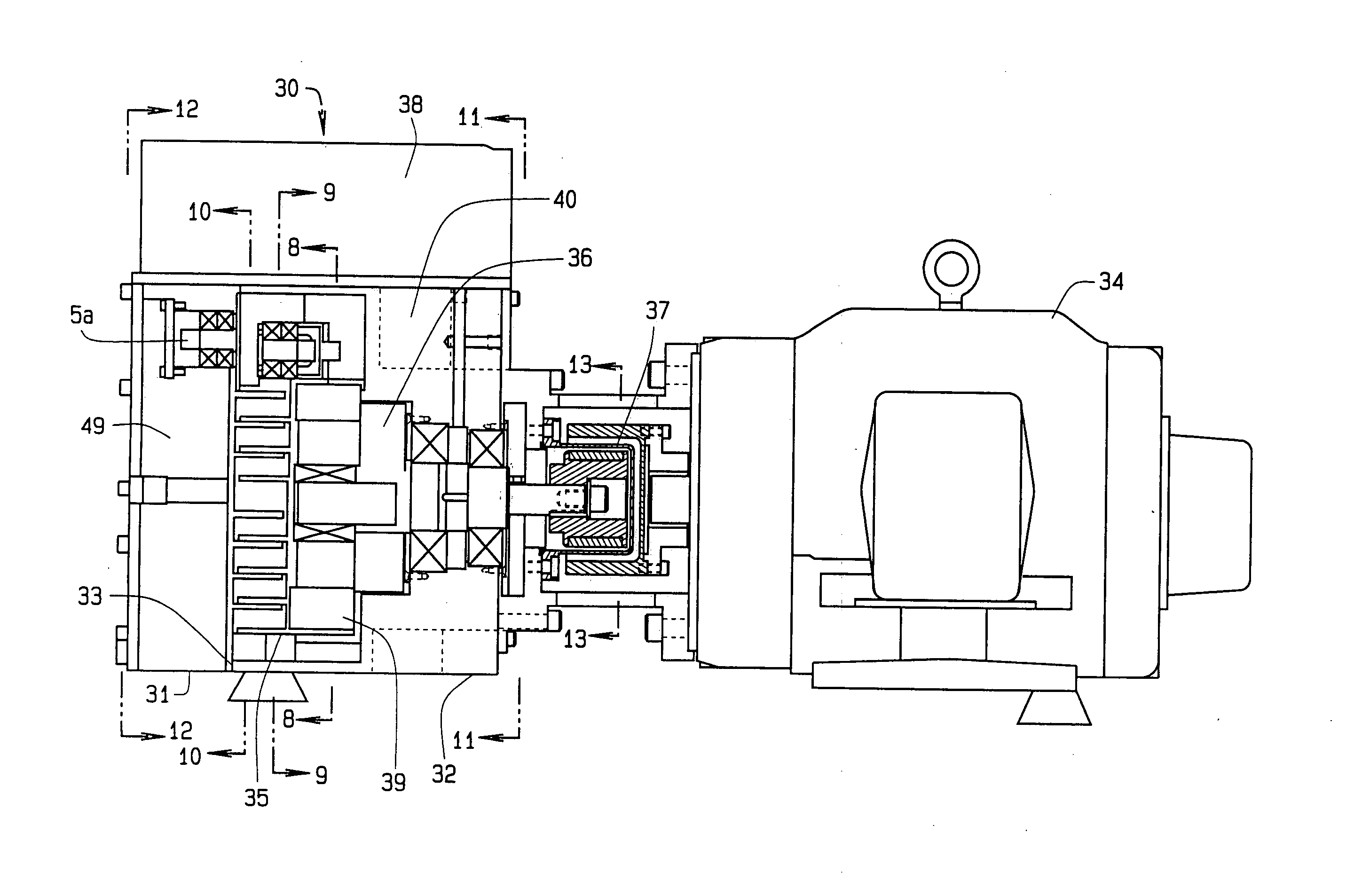 Three stage scroll vacuum pump