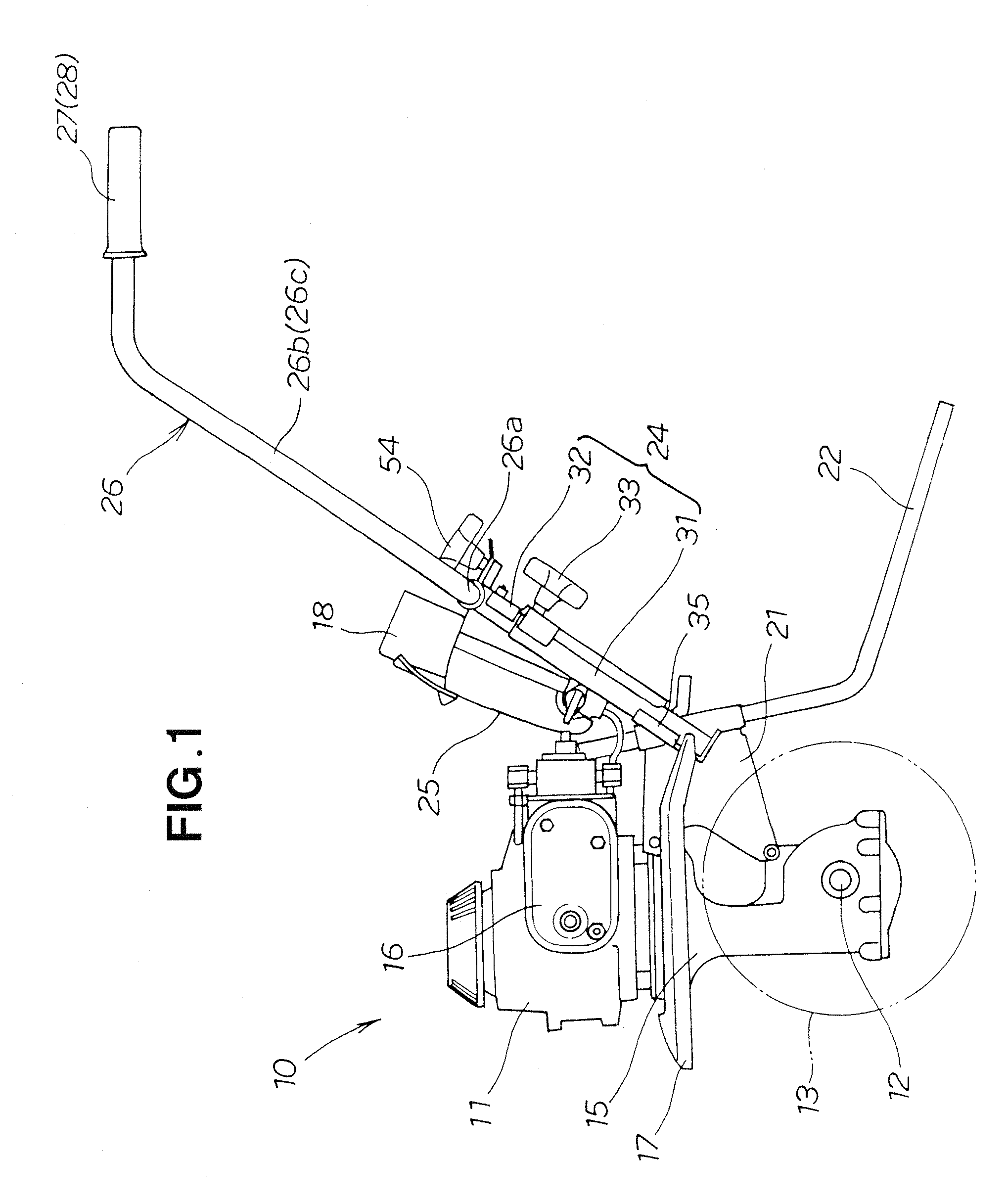 Gas canister retaining structure for gas-engine-mounted working machine