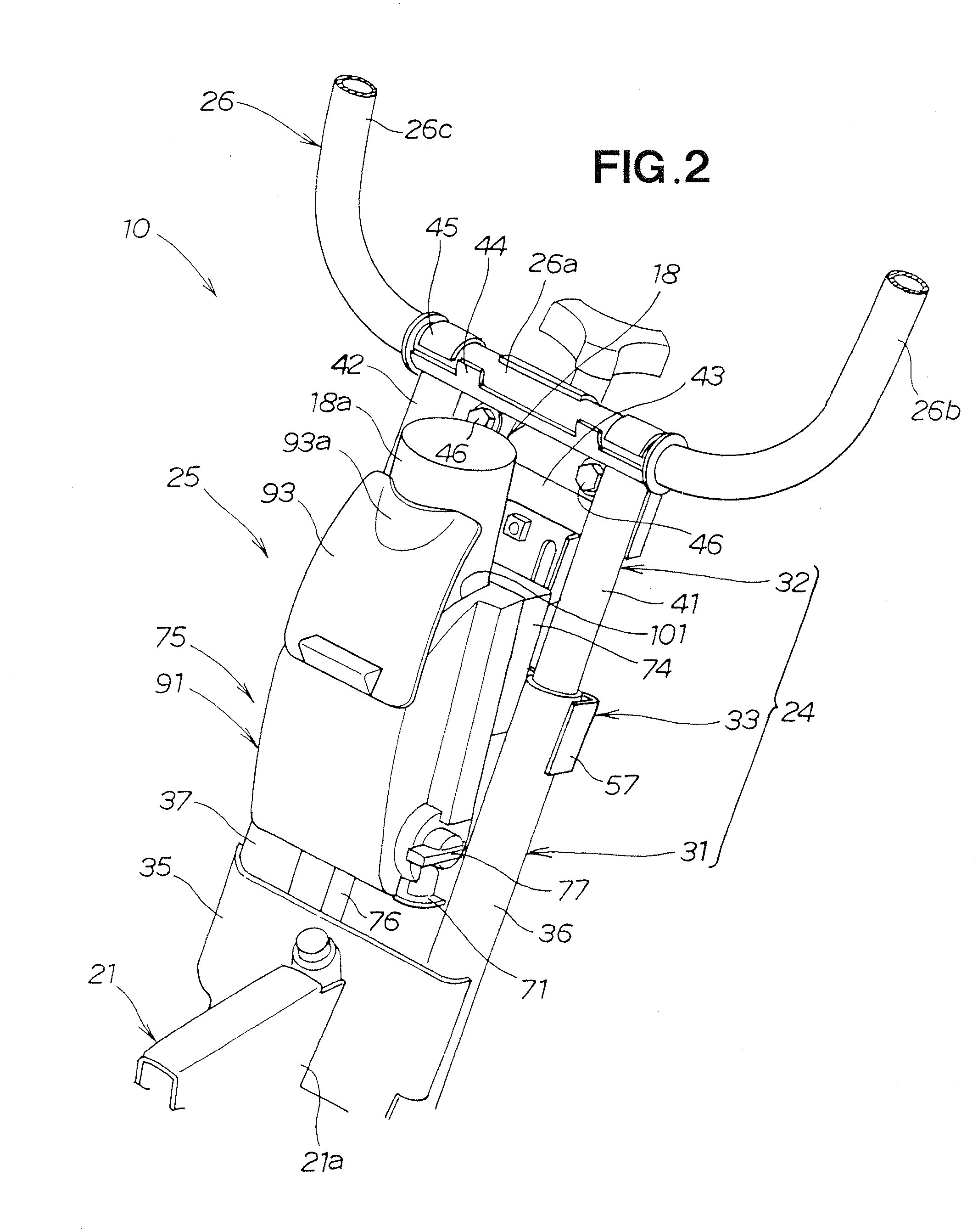 Gas canister retaining structure for gas-engine-mounted working machine