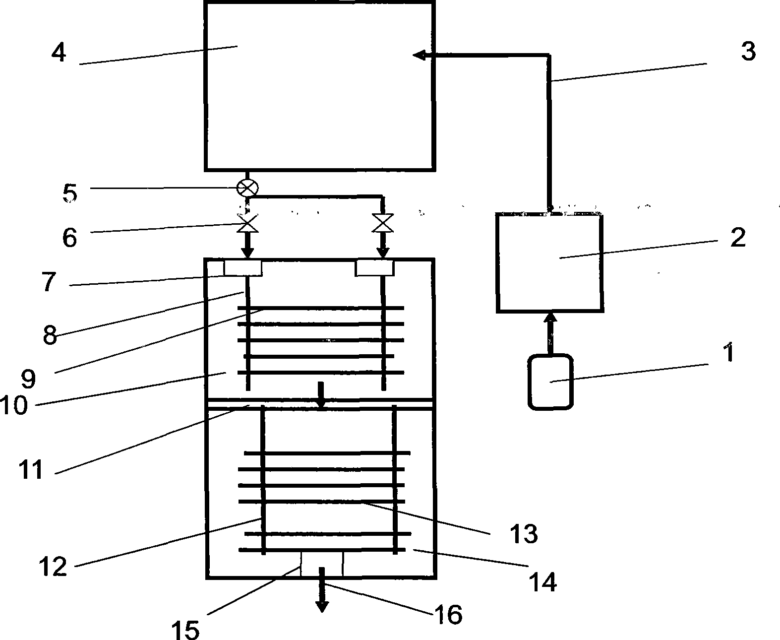 Method for processing town sewage using composite vertical current artificial marshland and apparatus thereof