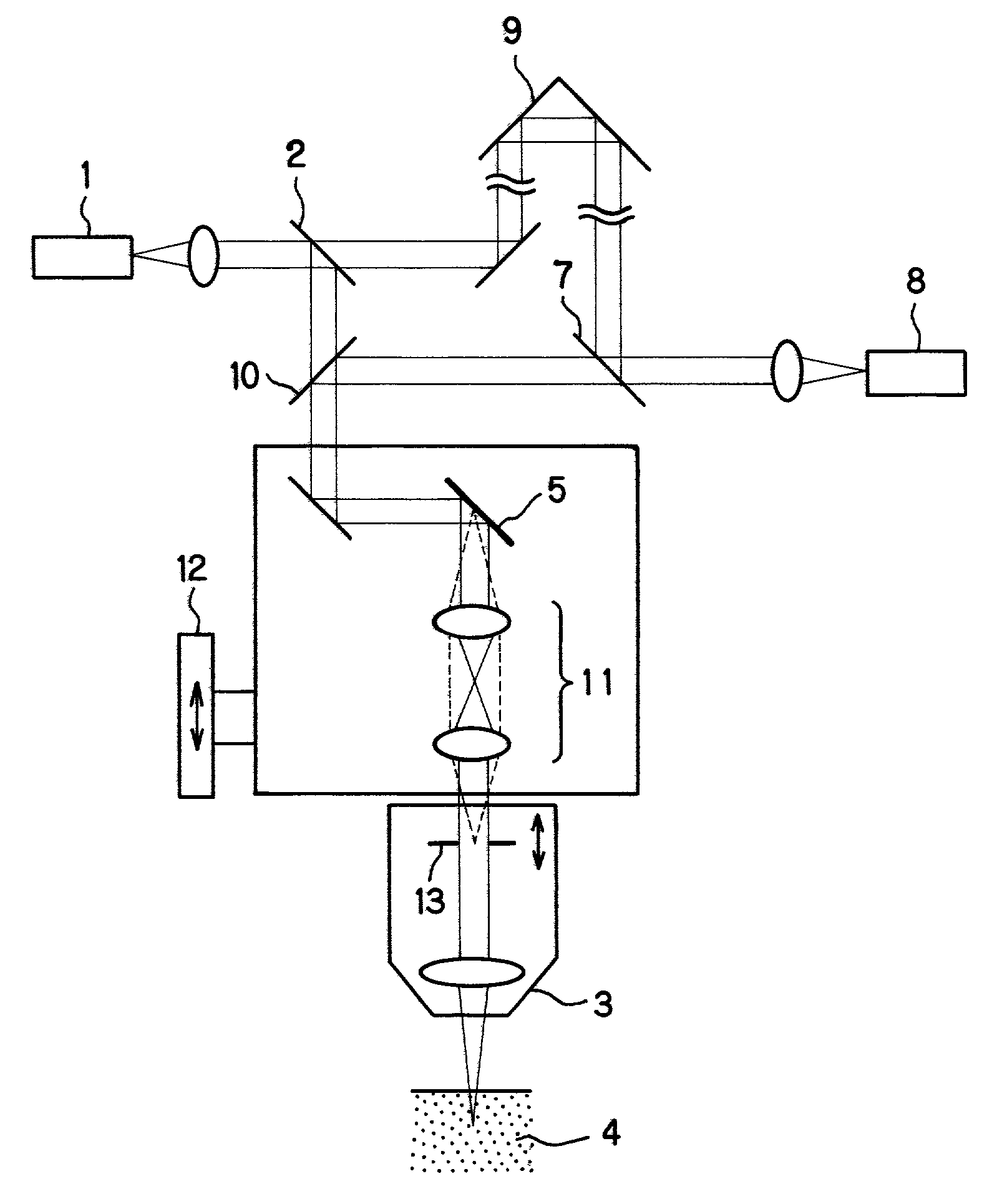 Optical system and optical apparatus capable of switching between optical coherence tomography observation and optical coherence microscopy observation